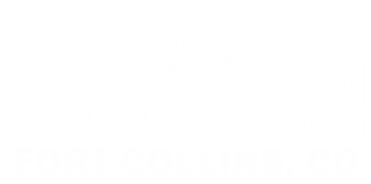 "FORT COLLINS, CO" — large bold uppercase text — spans a black horizontal strip at the bottom of an otherwise blank white background.